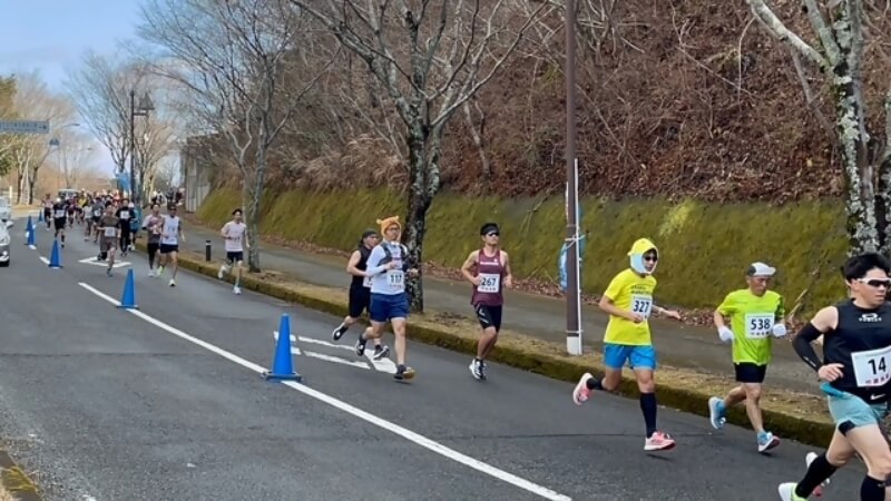 岡の里名水マラソン大会 応援の様子